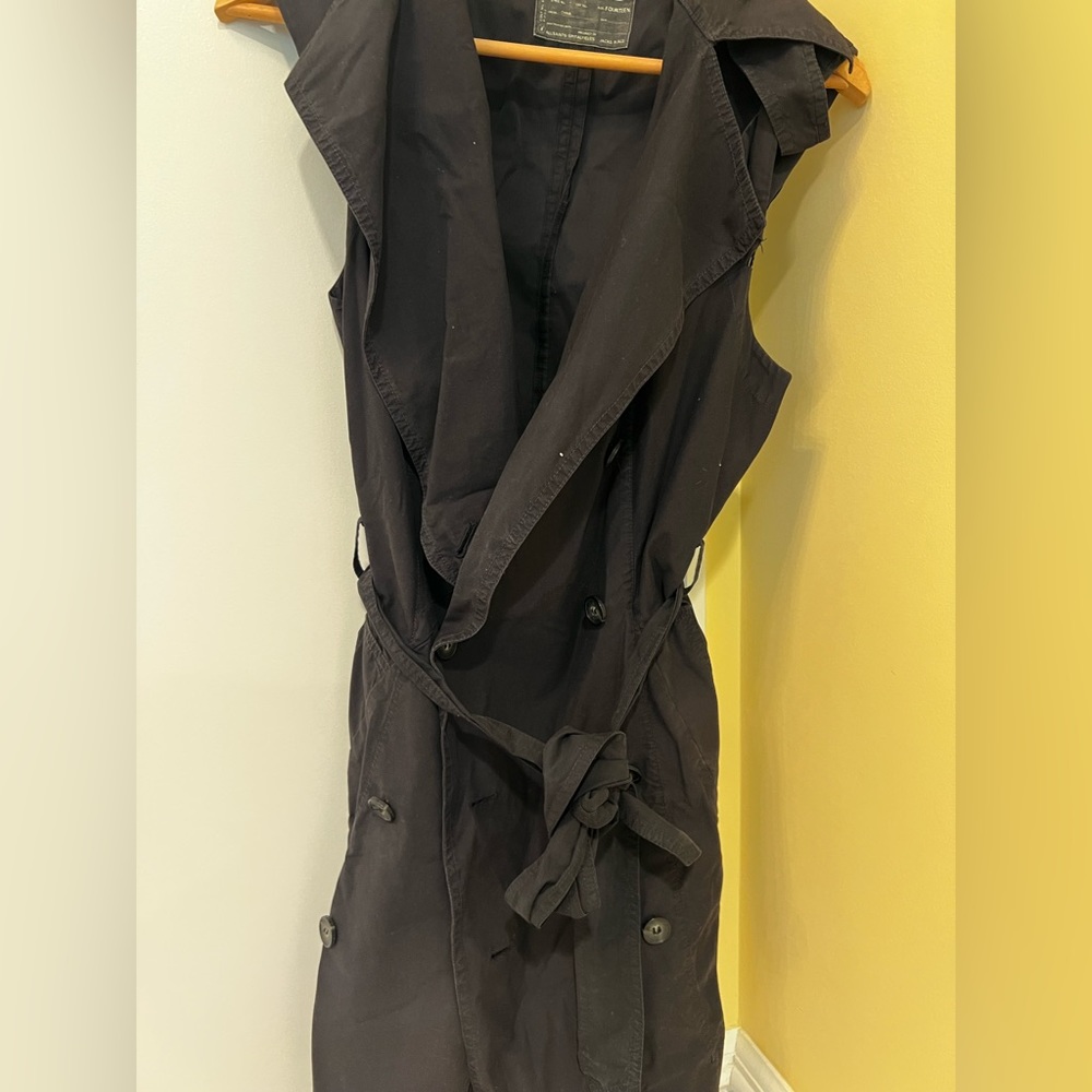 Allsaints button-down collared belted vest dress
